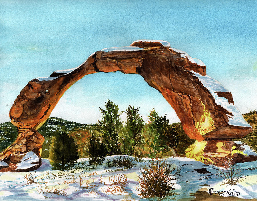 Cox Canyon Arch Painting by Timithy L Gordon