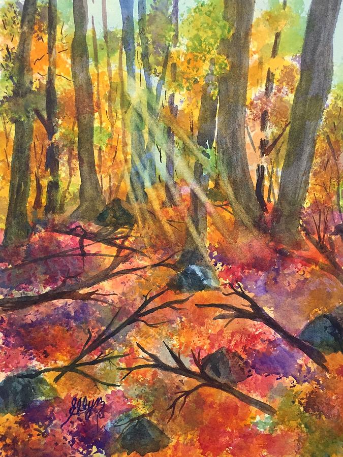 Coxsackie Autumn Painting by Ellen Levinson