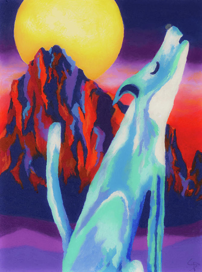 Coyote Azul at Shiprock Painting by Stephen Anderson
