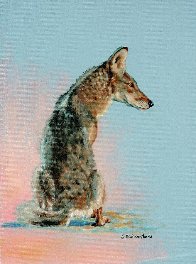 Wildlife Painting - Coyote Sunrise by Carole Andreen-Harris