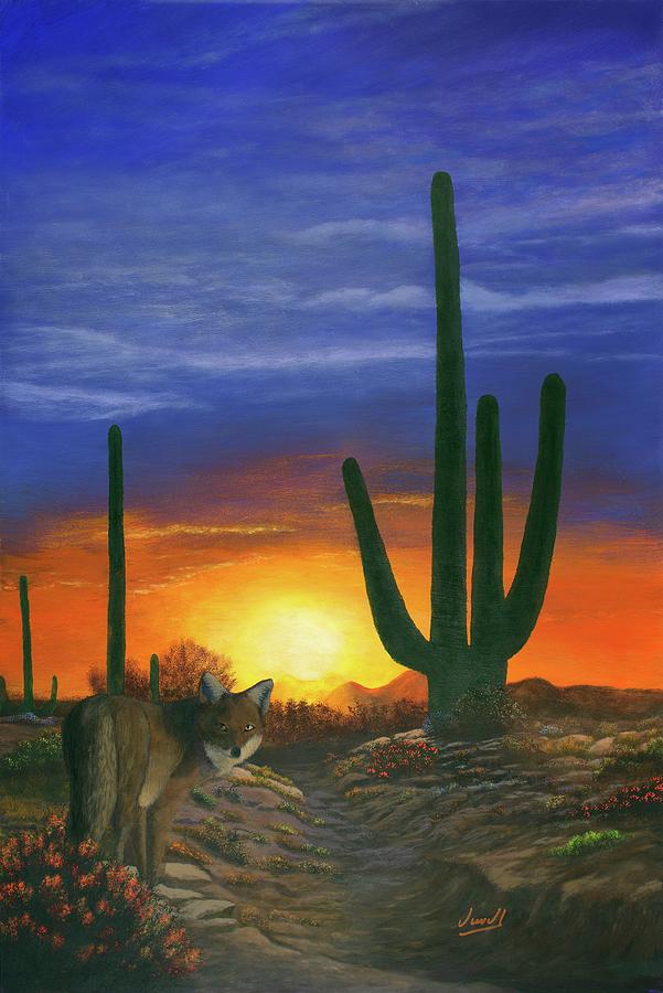 Coyote Sunset Painting by David Jewell
