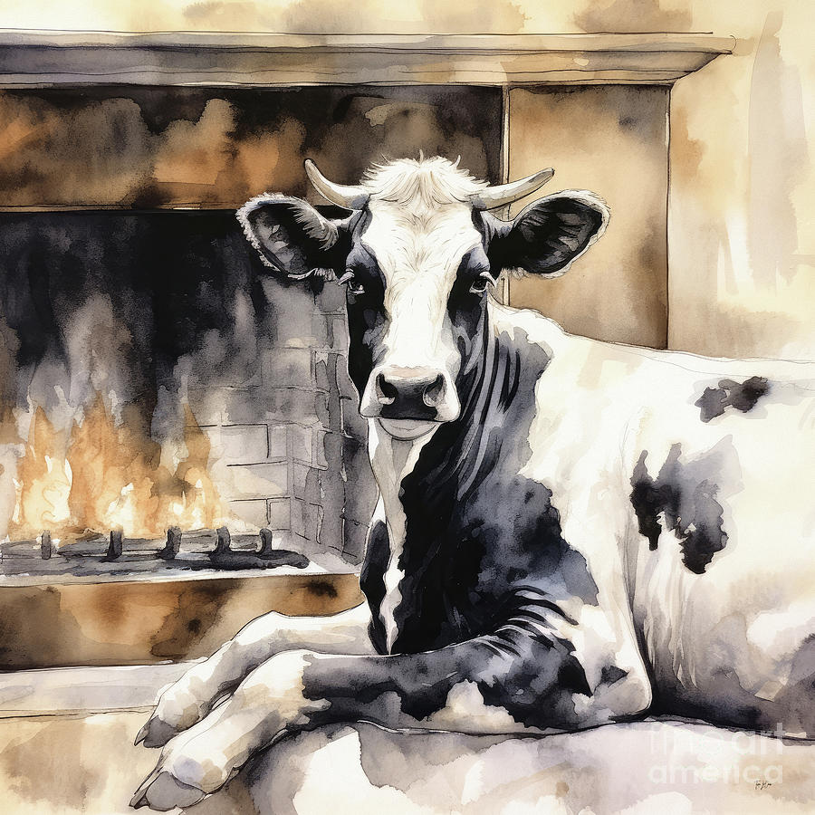 Cozy By The Fire Painting by Tina LeCour