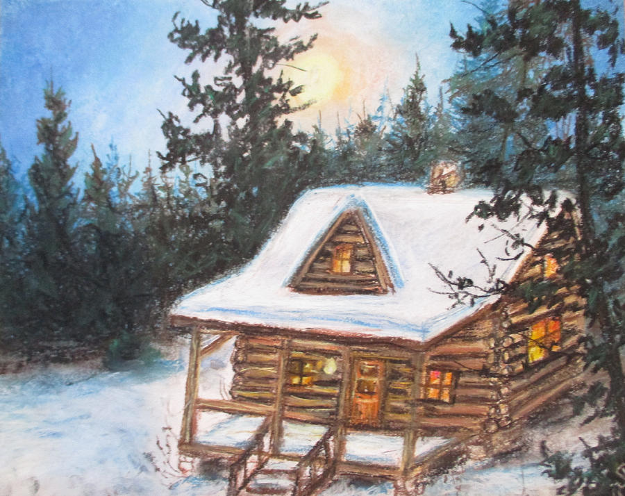 Cozy Cabin Painting by Jen Shearer