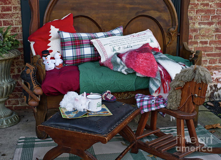 Cozy Christmas Bench Photograph by Iris Richardson