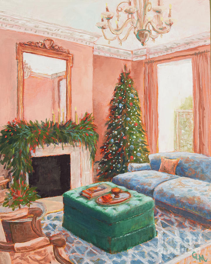 Cozy Christmas Painting by Cheryl McClure