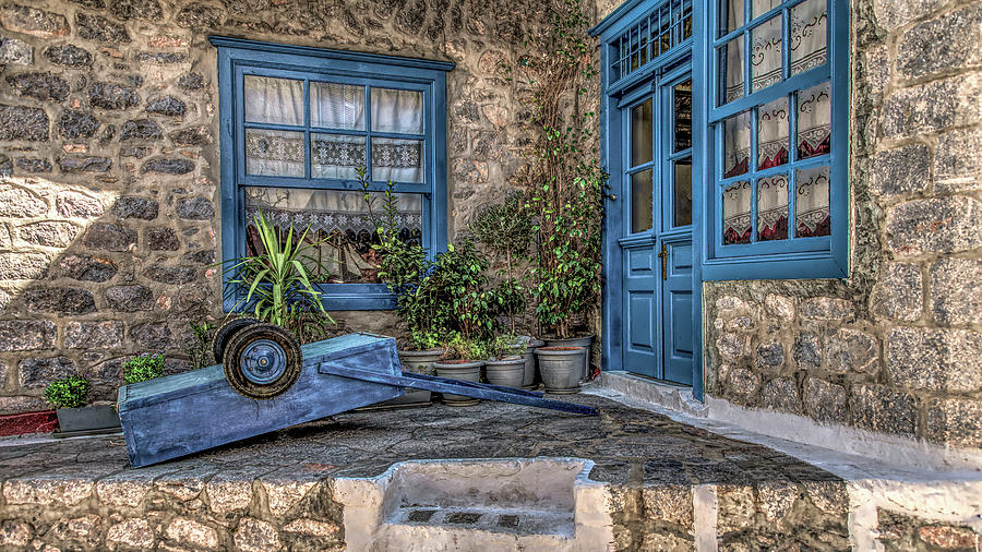 Cozy Corner of Hydra, Greece Photograph by Marcy Wielfaert