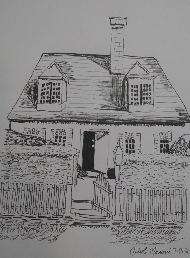 Cozy Cottage Drawing by Nicole Maroni