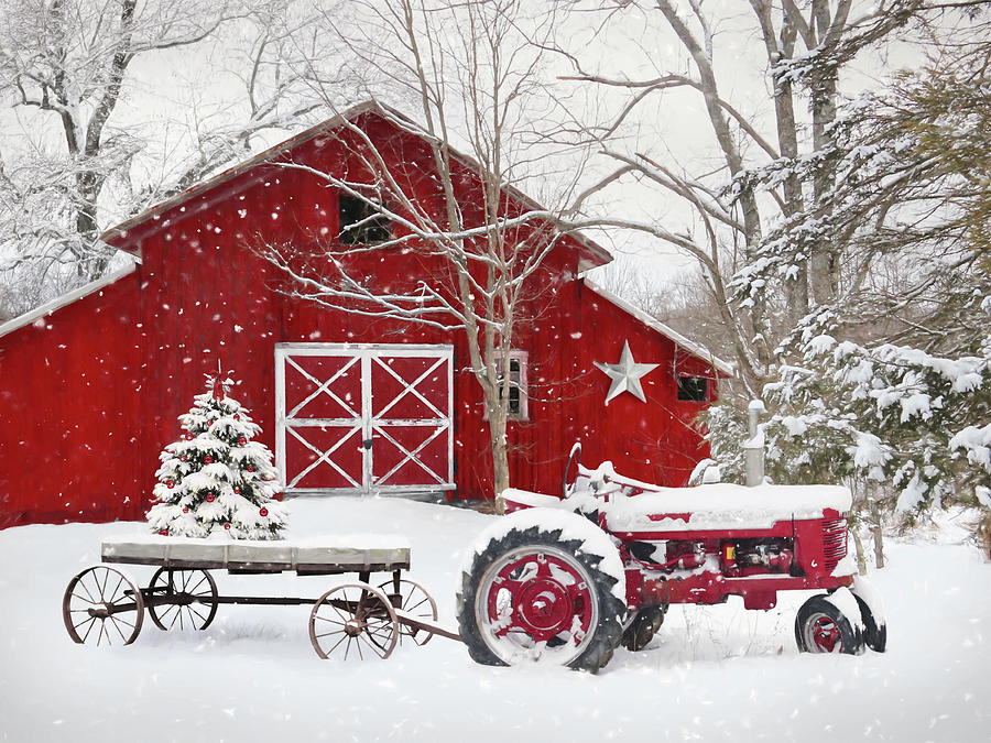 Cozy Country Christmas Mixed Media by Lori Deiter