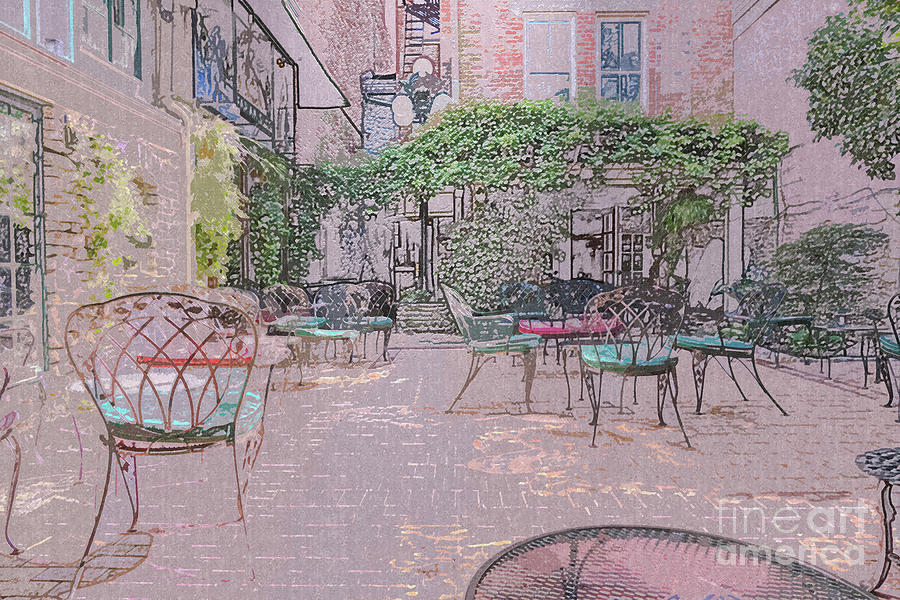 Cozy Courtyard Digital Art by Bentley Davis