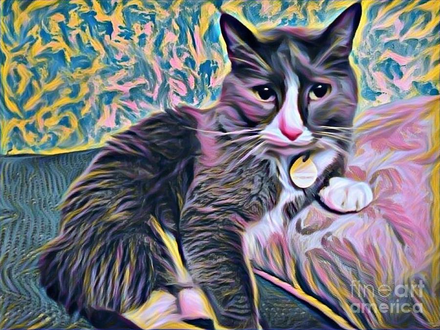 Cat Digital Art - Cozy Friends by Genevieve Esson