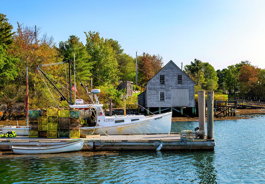 Cozy Harbor Southport Maine Photograph by Carolyn Derstine