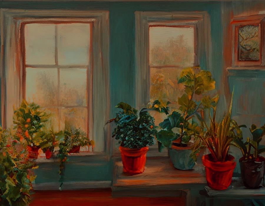 Cozy Sunroom Painting by Bonnie Bruno