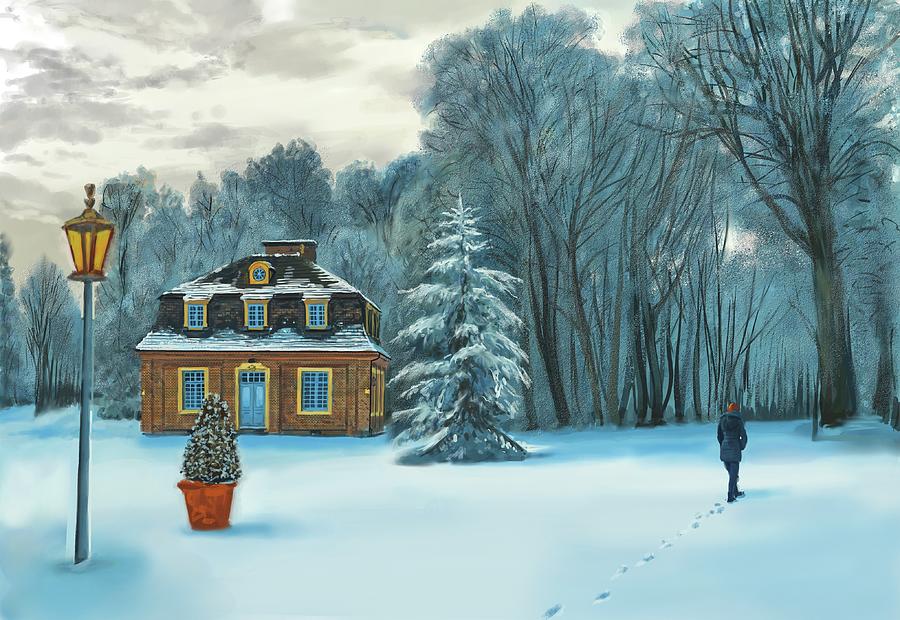 Cozy Winter Place Video Painting Digital Art by David Luebbert