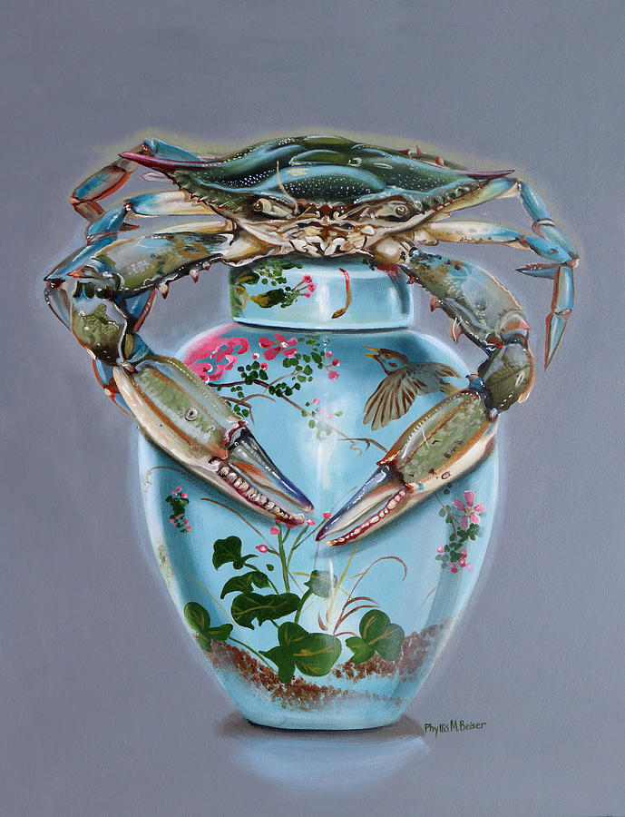 Crab And An Oriental Vase Painting By Phyllis Beiser Pixels