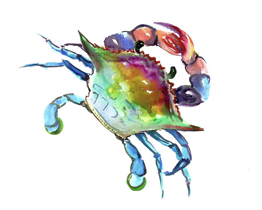 Animal Painting - Crab Artwork, Sea world by Suren Nersisyan