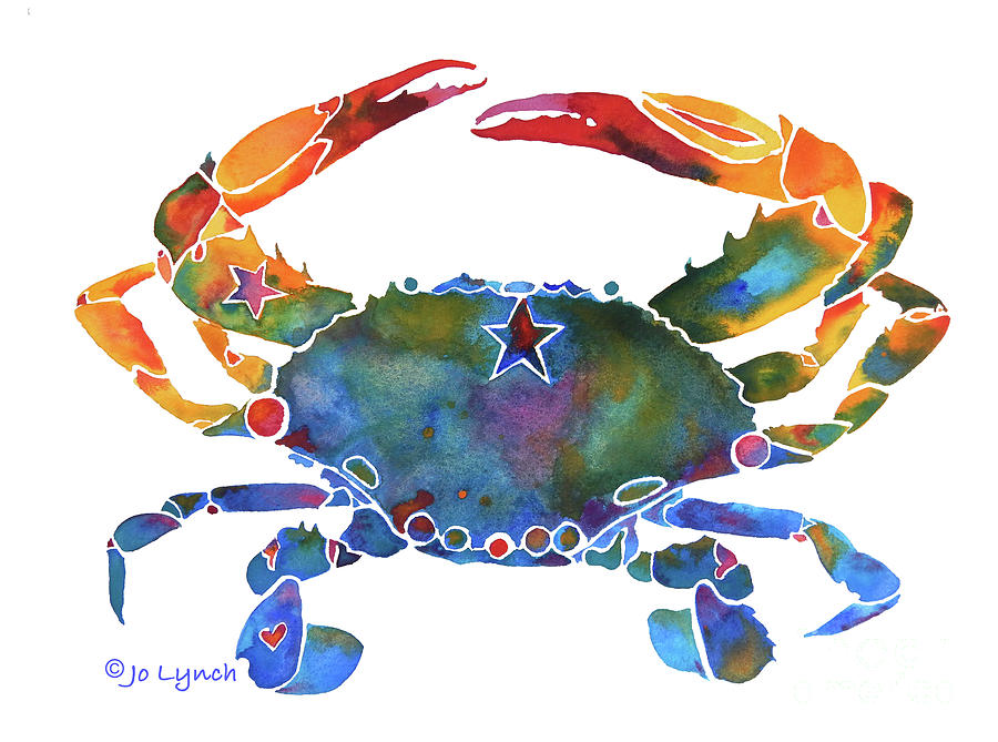 Crab - E Painting by Jo Lynch