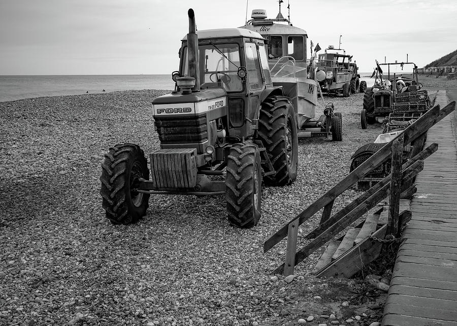 Crab fishing in Cromer in black and white Photograph by Chris Yaxley