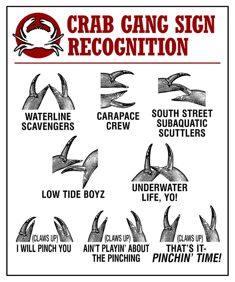 Crab Gang Signs Chart Poster Copy Painting by Rose Hunt Pixels