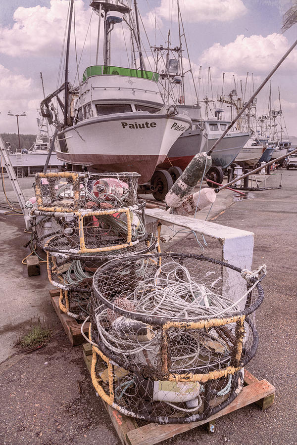 Crab Pots On The Beachhouse Docks  Photograph by Debra and Dave Vanderlaan