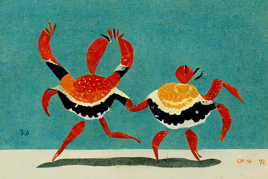 crab  rave  in  the  style  of  Henri  Matisse  Dance  I  1414  d26c7514  48d4  4a8d  a67c  4168cd14 Painting by MotionAge Designs