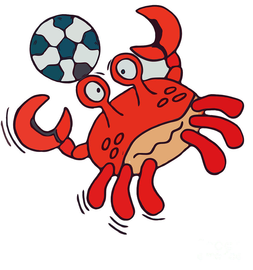 Fantasy Drawing - Crab Soccer Player by Irina Pokhiton