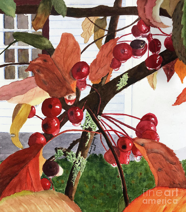 Crabapples at Dawn Painting by Bonnie Young