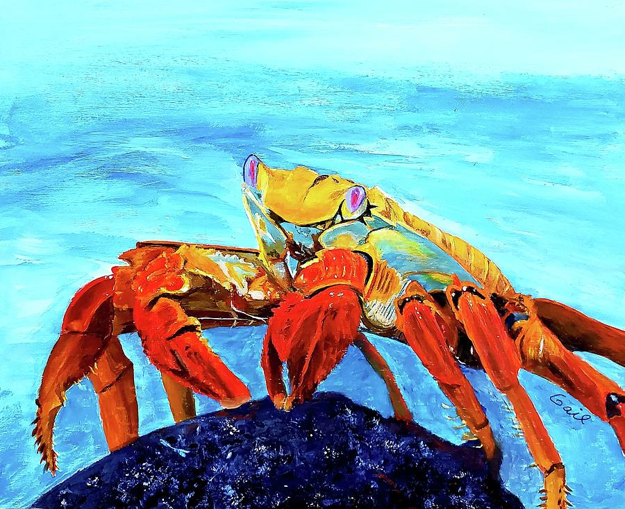 Crabbie Crab Painting by Gail Friedman