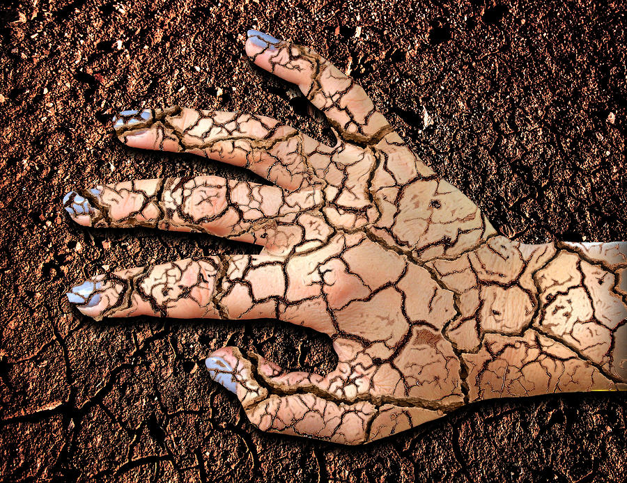 Cracked Hand And Ground Surreal Digital Art
