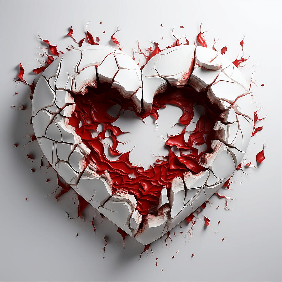 3d Rendering Digital Art - Cracked Heart by TwoMoons AndSun