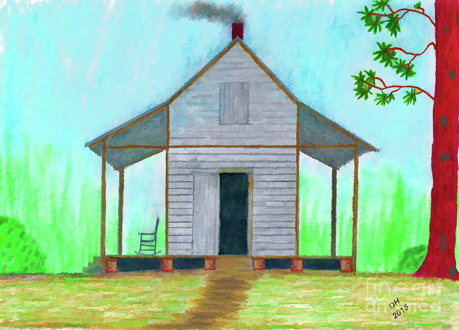 Cracker Cabin Drawing Drawing by D Hackett