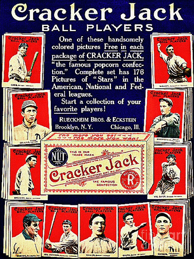 Cracker Jack baseball players 1915. Ty Cobb, Honus Wagner, Joe Jackson