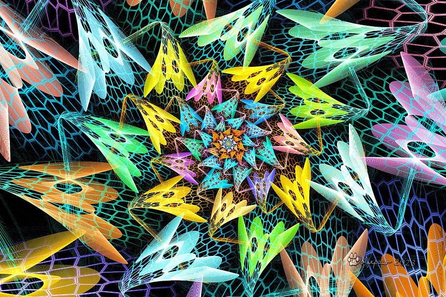 Crackle Hamid Spiral Digital Art by Peggi Wolfe