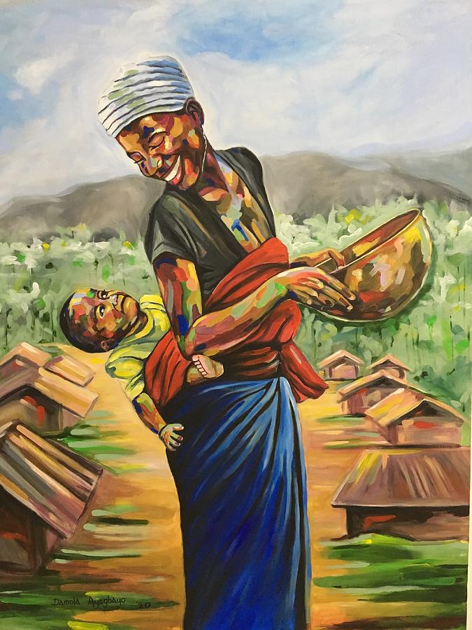 Cradle Painting by Damola Ayegbayo - Fine Art America