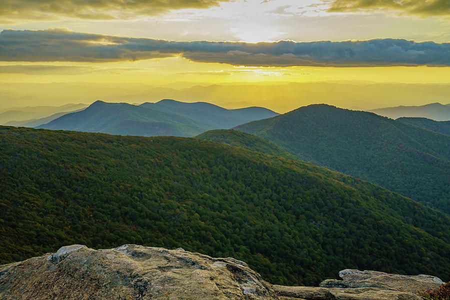 Craggy Mountain North Carolina Golden Sunset by McClean Photography Craggy Mountain North Carolina Golden Sunset by McClean Photography