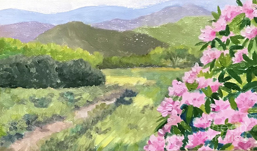 Craggy Rhodies Painting by Anne Marie Brown