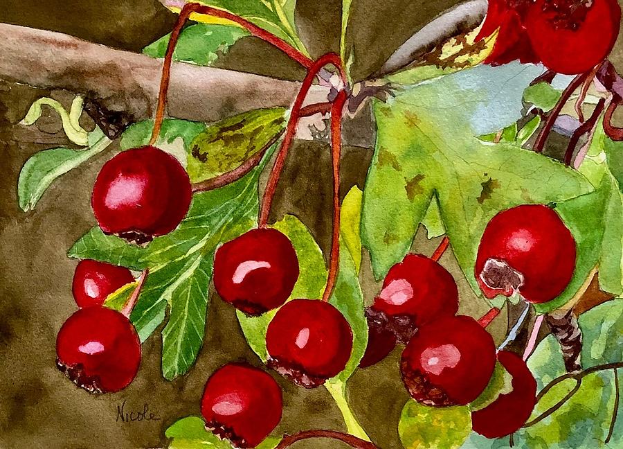 Thanksgiving Painting - Cranberries by Nicole Curreri