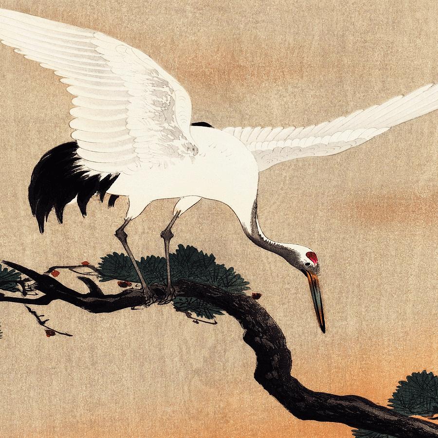 japanese crane bird art