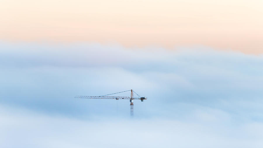 Crane in a sea of fog Photograph by Mats Anda