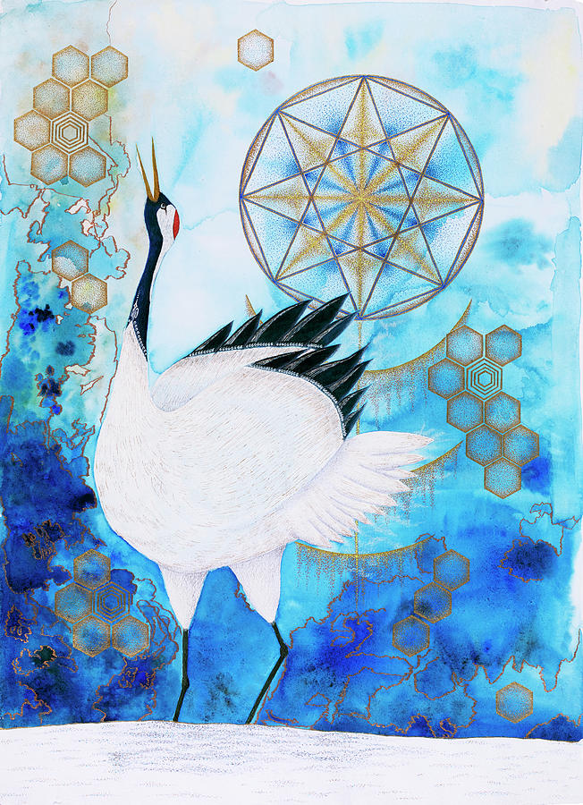 Crane Painting by Keiko Katsuta
