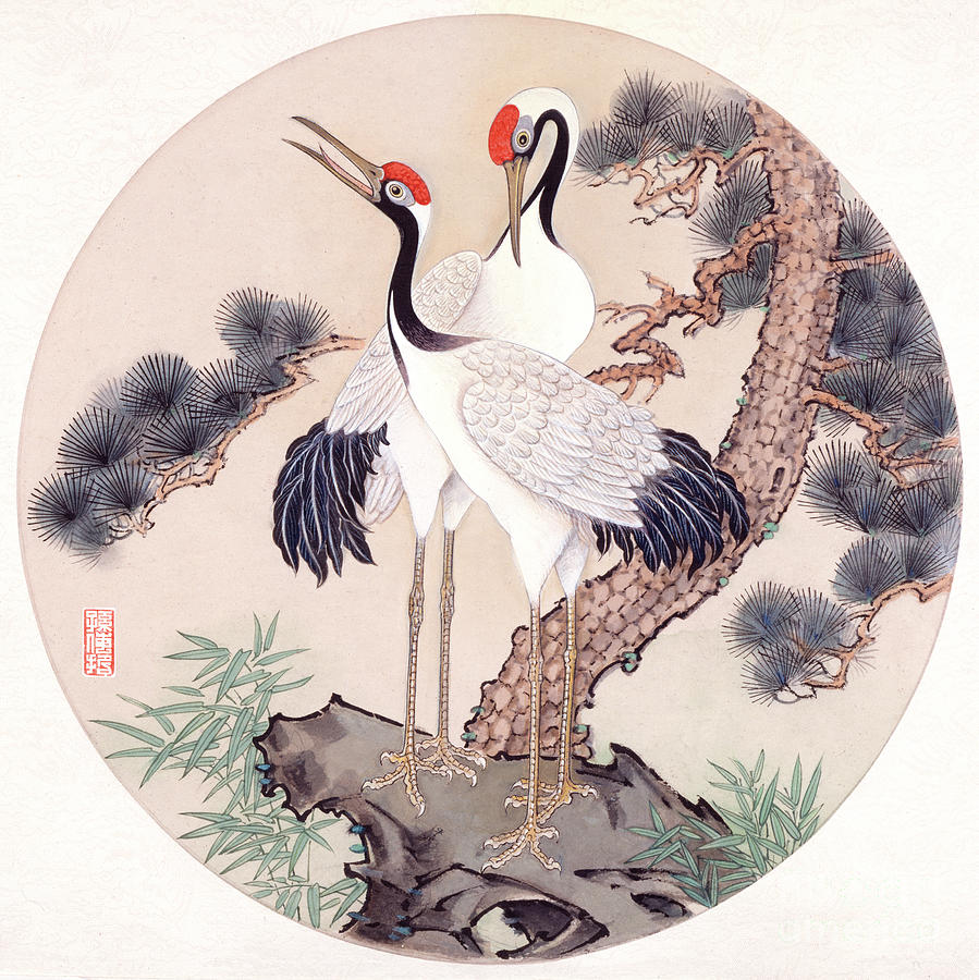 Cranes Painting by Sun Chuanzhe