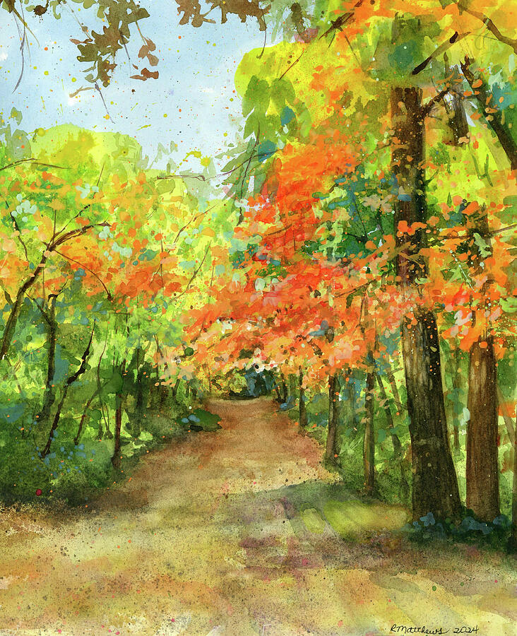 Crapo Park Lovers Lane Painting by Rebecca Matthews Crapo Park Lovers Lane Painting by Rebecca Matthews