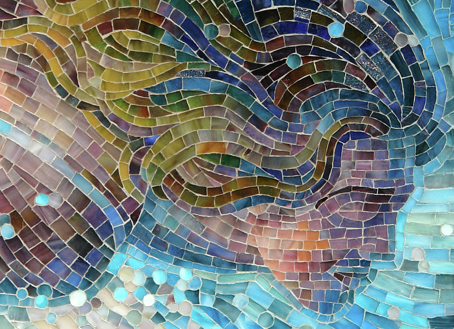 Mermaid Glass Art - Crash by Mia Tavonatti
