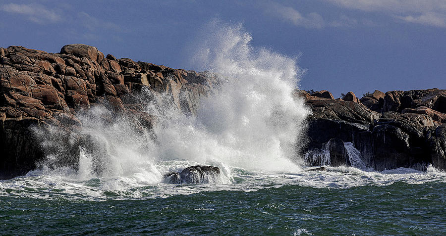 Nature Photograph - Crashing Surf At Schoodic 1 by Marty Saccone