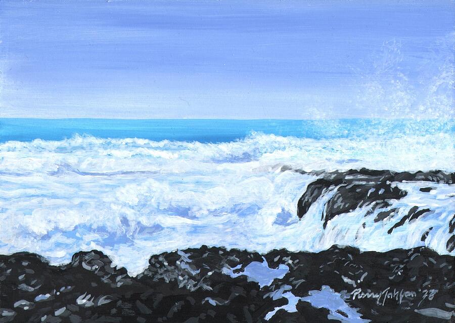 Crashing Surf Tidepools Ocean Seascape Painting by Parry Johnson - Fine ...