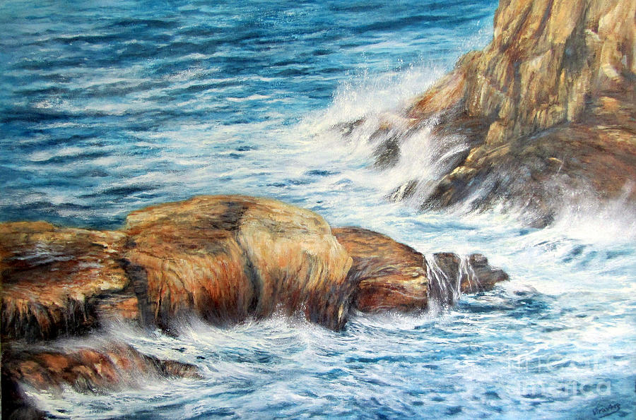Crashing to the Shore Painting by Valerie Travers