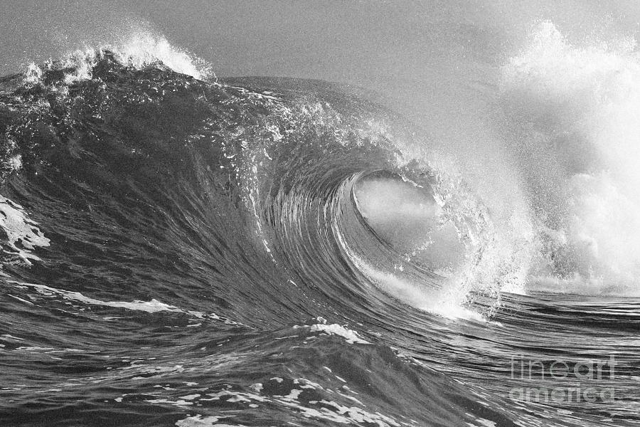 Crashing Wave in Black and White Photograph by Paul Topp