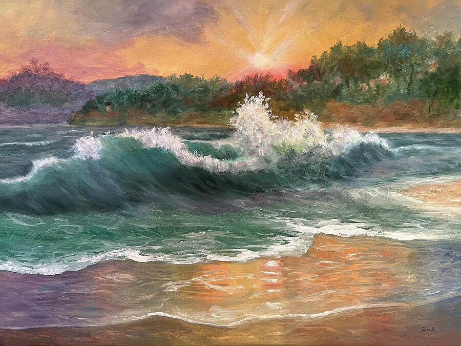 Crashing Wave Painting by Karen Zuk Rosenblatt Crashing Wave Painting by Karen Zuk Rosenblatt