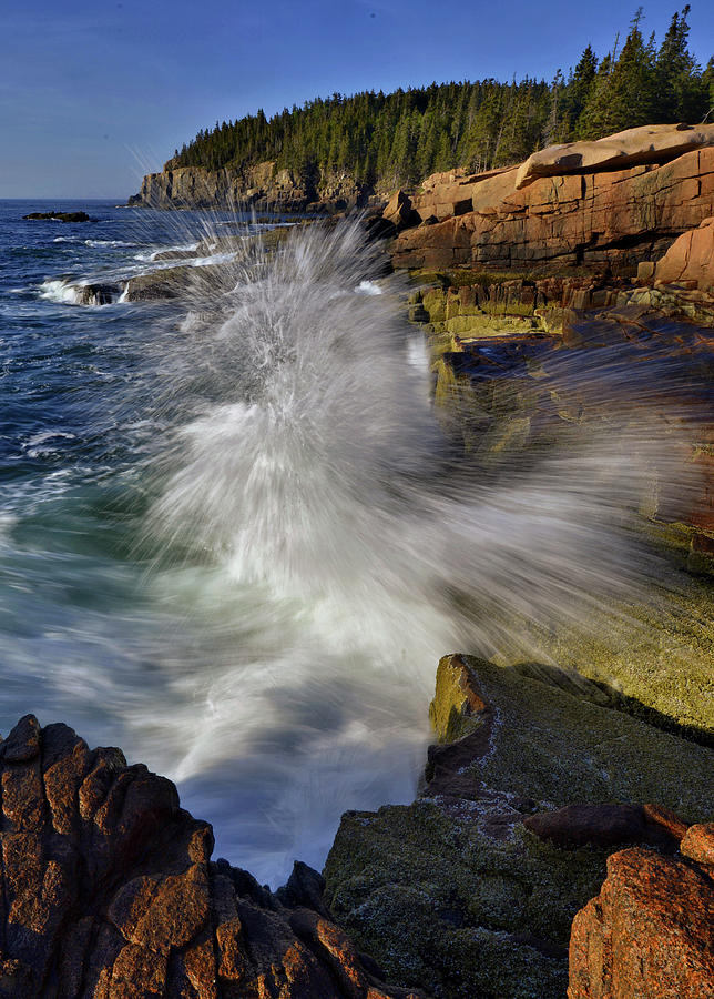 Crashing Waves - Acadia Photograph by Stephen Vecchiotti