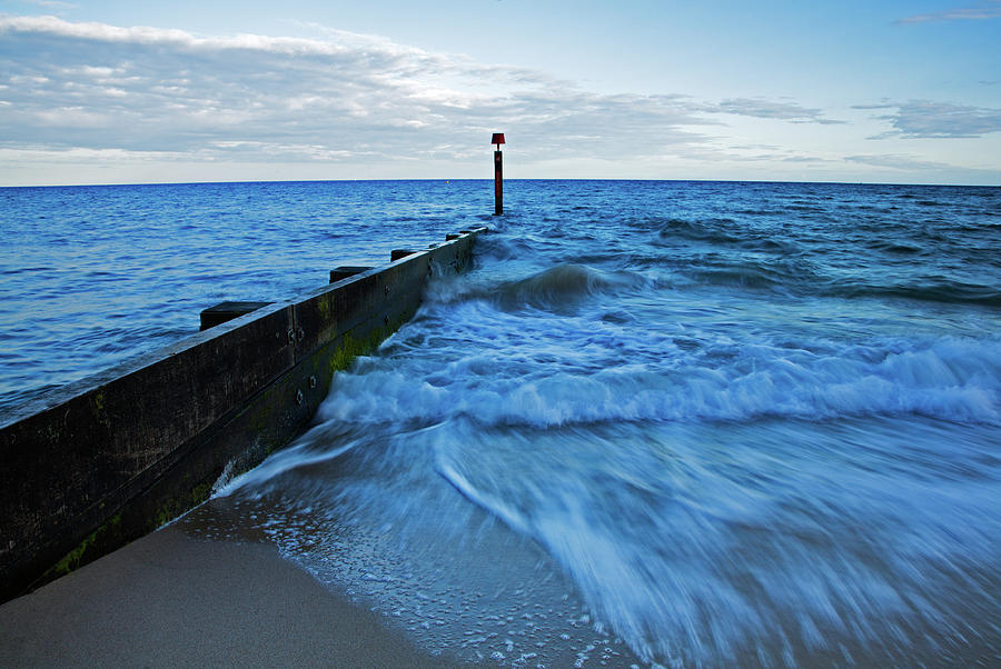 Beach Photograph - Crashing waves at Bournemouth beach by Ian Middleton
