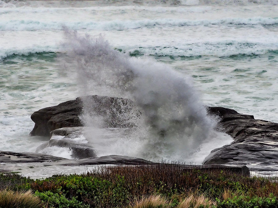Crashing Waves In Yachats View 1 Photograph
